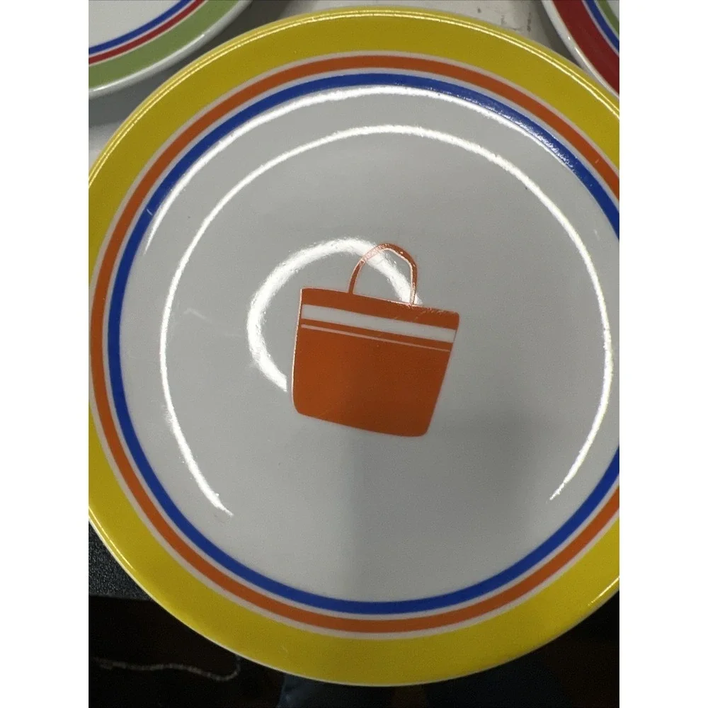 4 Tag Appetizer Dessert Plates Set Summer Beach Flip Flops Umbrella 6